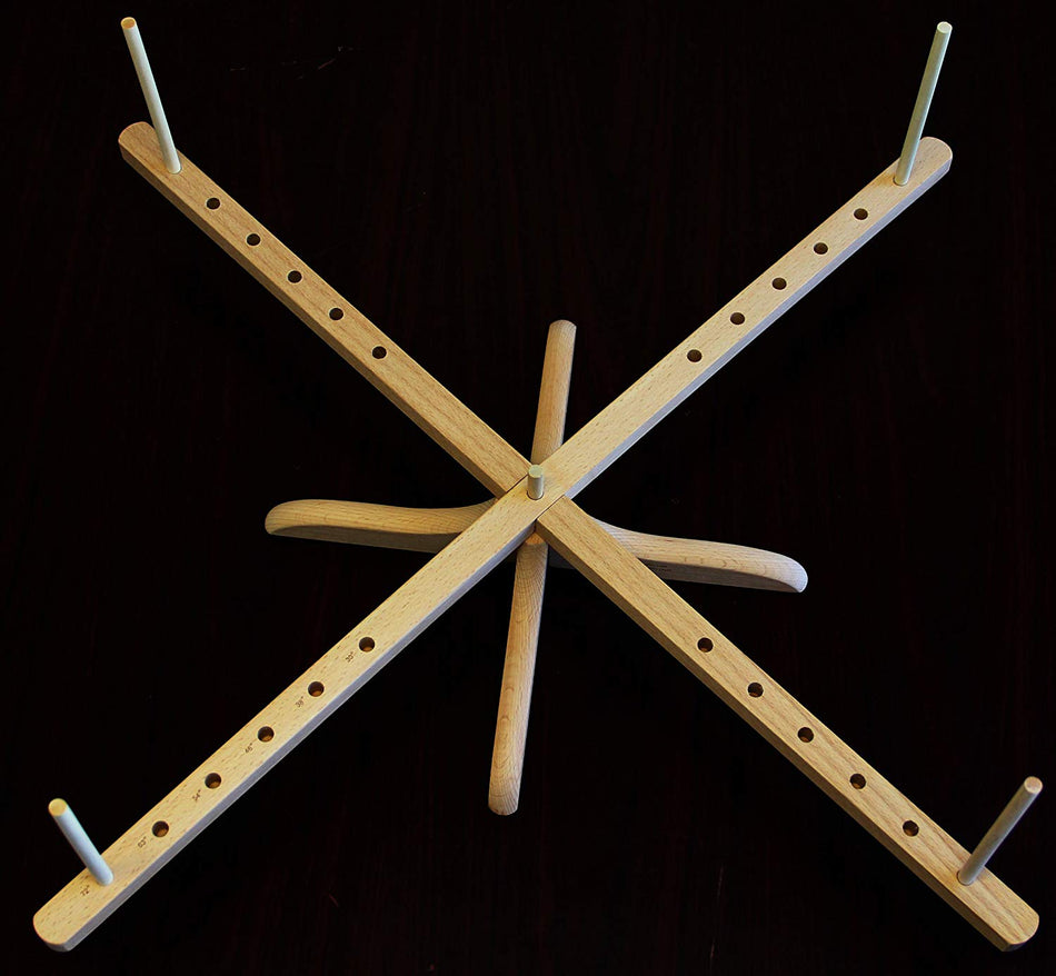 Amish Style Tabletop Wooden Yarn Swift, 2.5-6 ft
