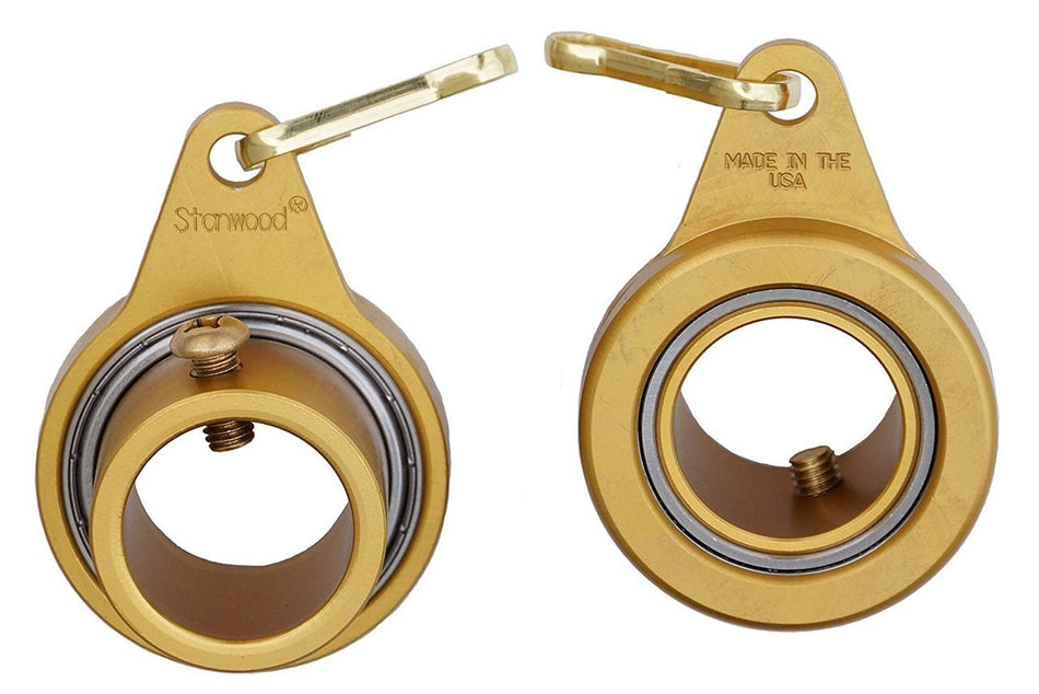 Non Tangle Flagpole Rings, Anodized Aluminum with Stainless Steel Bearing - 1", Pack of 2 - MADE IN THE USA