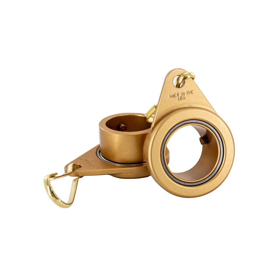 Non Tangle Anodized Aluminum Flagpole Ring with Stainless Steel Bearing - 1 1/4", Pack of 2 - MADE IN THE USA, LARGE SIZE