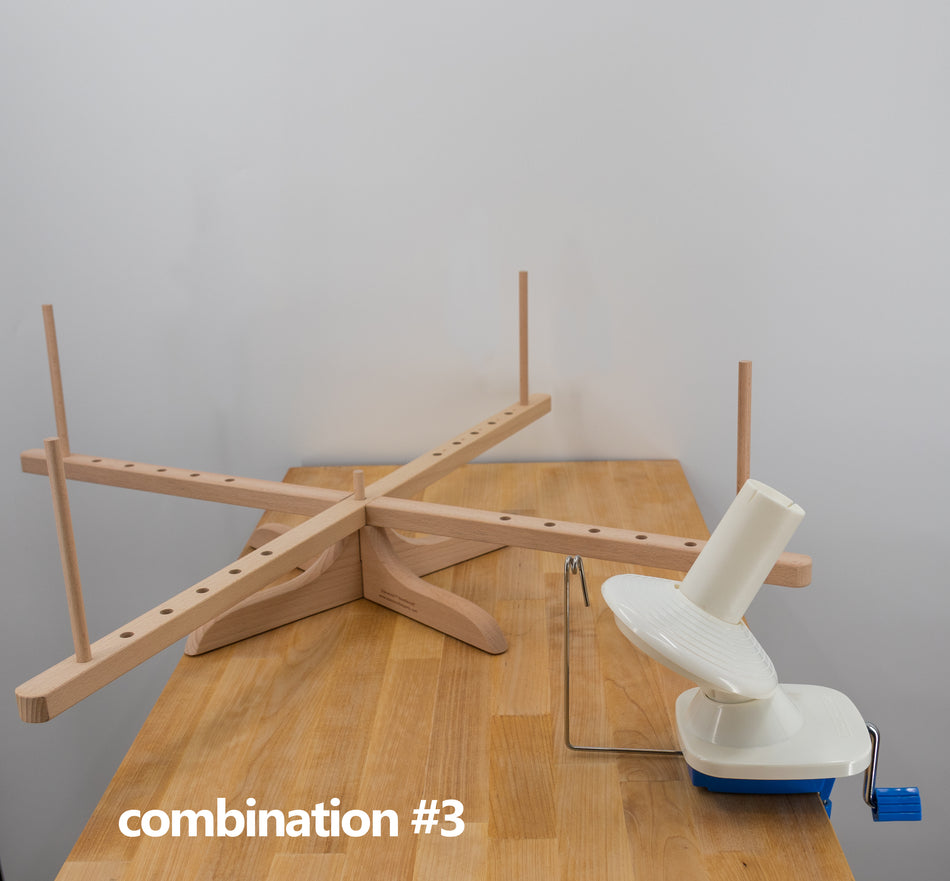 Tabletop Amish Style Yarn Swift/ Ball Winder YBW-A Combination #3