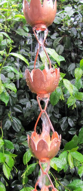 Stanwood Rain Chain: 2-ft Extension Copper Rain Chain Lotus Lily –  stanwoodbrands