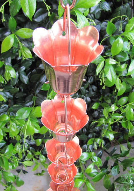 Copper Rain Chain Tulip (2-ft Extension)