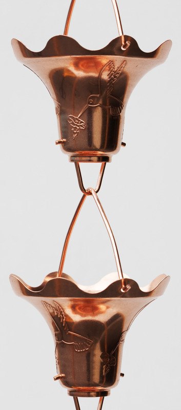 Rain Chain Hummingbird and Flower (2-ft Extension)