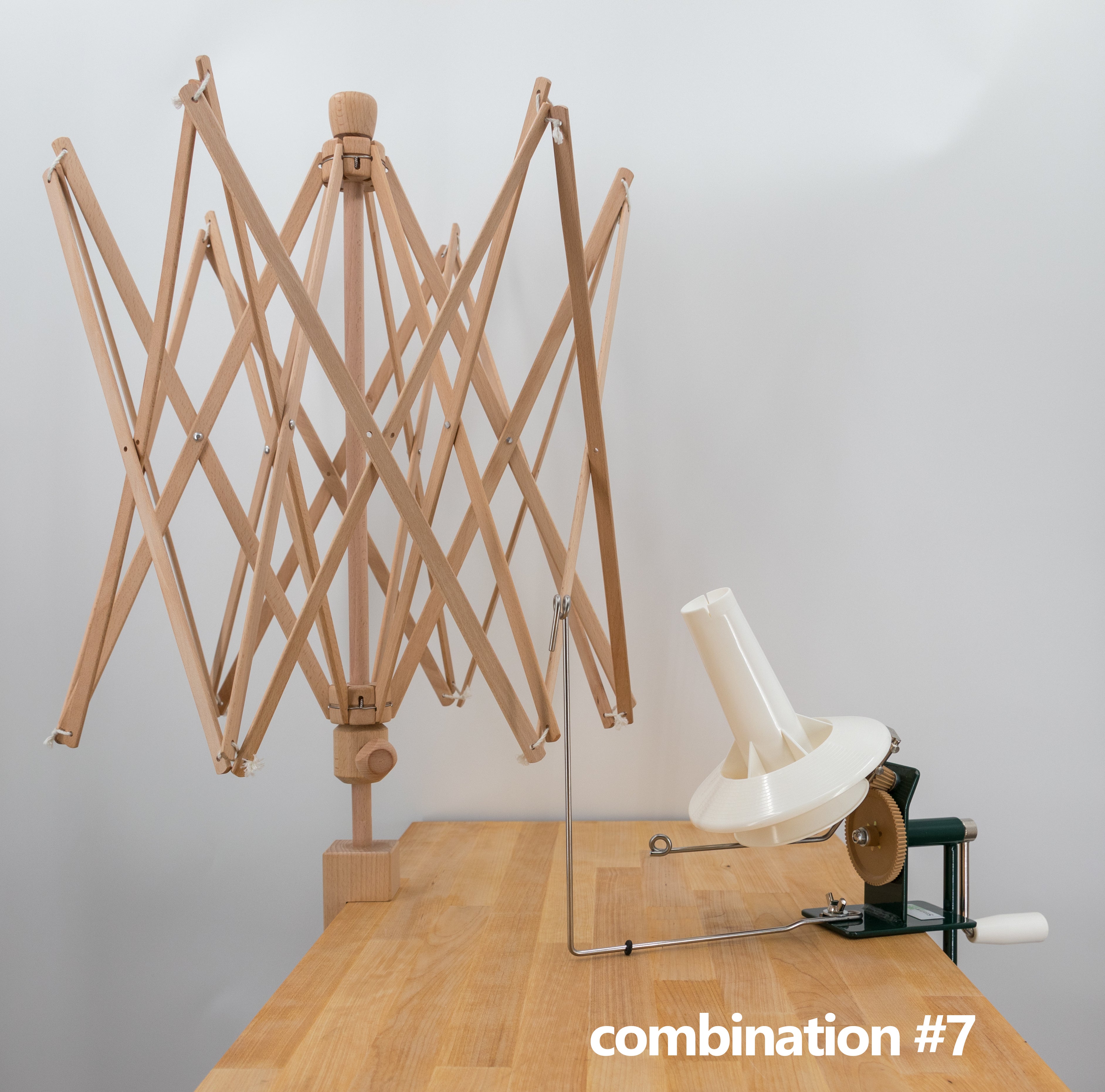 Stanwood Needlecraft Tabletop Amish Style Yarn Swift / Large Metal Ball  Winder Combination 6 