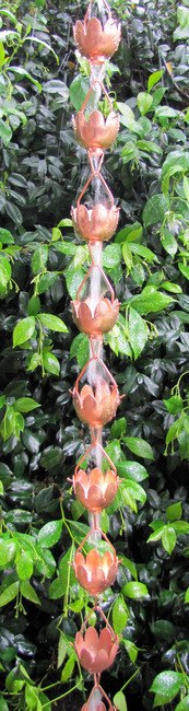Stanwood Rain Chain Tulip Flower Blossom Copper Rain Chain 8Feet - 1