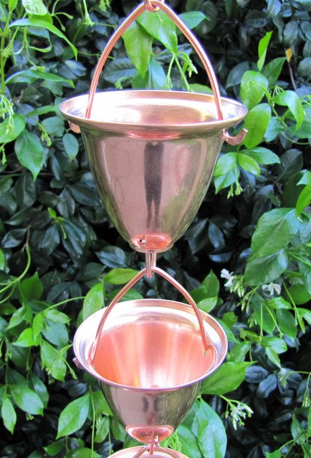 Stanwood Rain Chain: Large Cup/Bell 8-ft