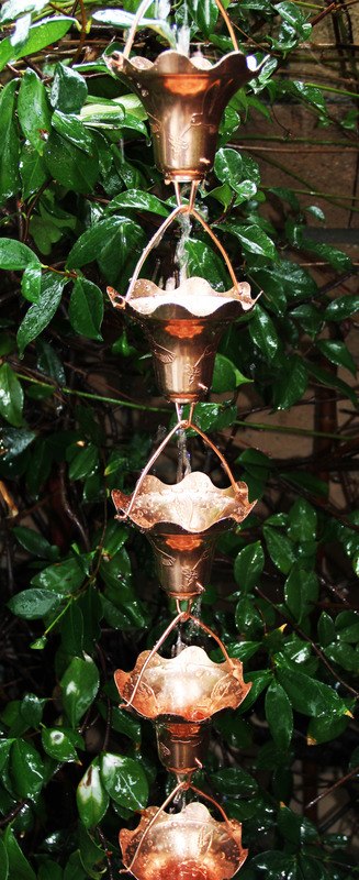 Rain Chain Hummingbird and Flower (2-ft Extension)