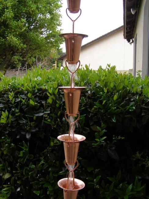 Stanwood Rain Chain: 2-ft Extension Copper Rain Chain Funnel